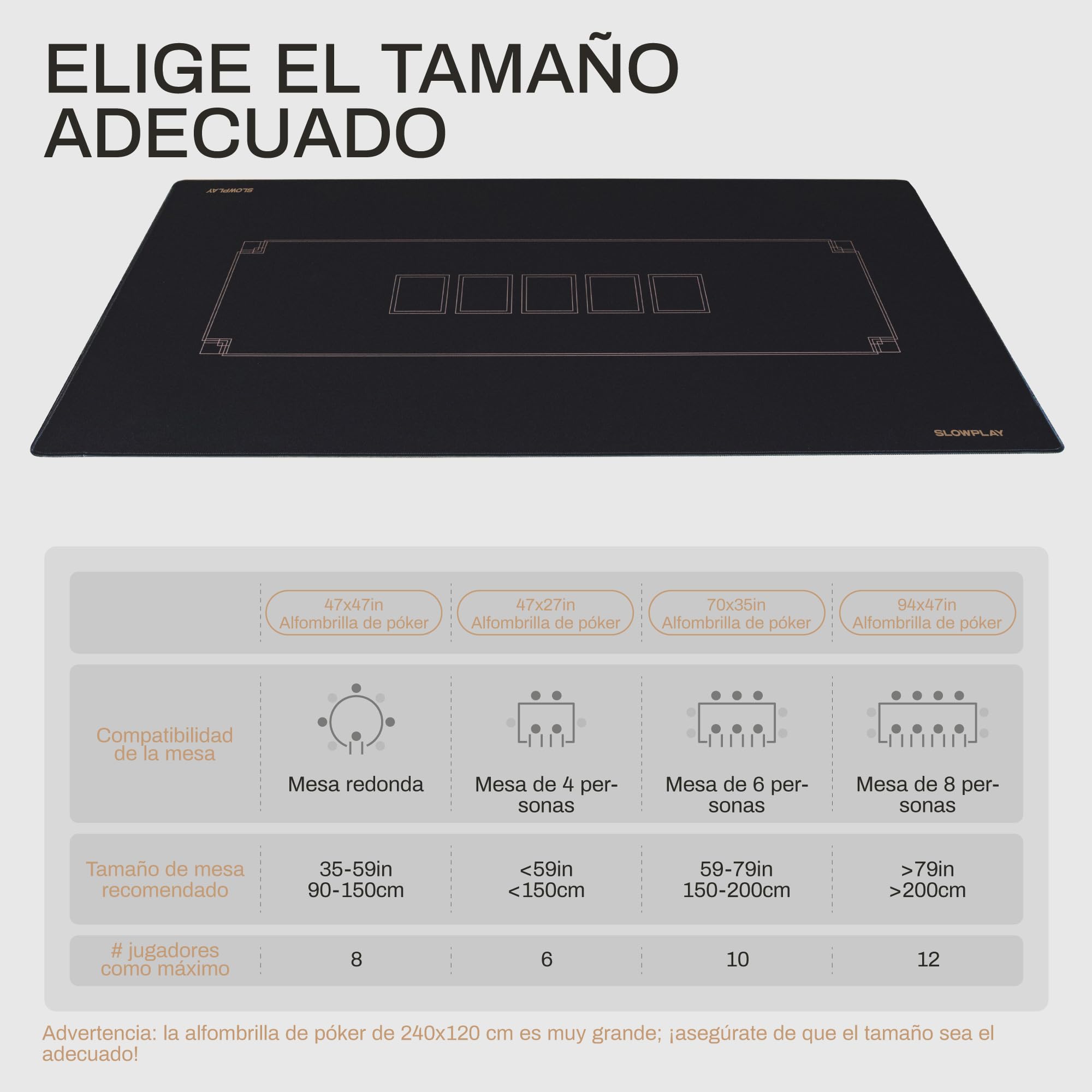 SLOWPLAY Godel Alfombrilla de póker para Texas Hold’em | tapete portátil Negro y Dorado champán, 180x90 cm, Repelente al Agua, reducción de Ruido y Bolsa de Transporte Premium