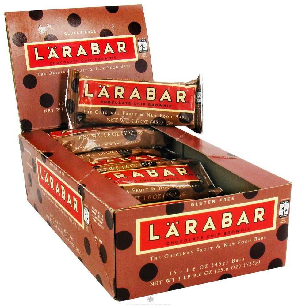 Larabar Gluten Free Bar, Chocolate Chip Brownie, 1.6 oz Bar, Whole Food Gluten Free Bars, Dairy Free Snacks