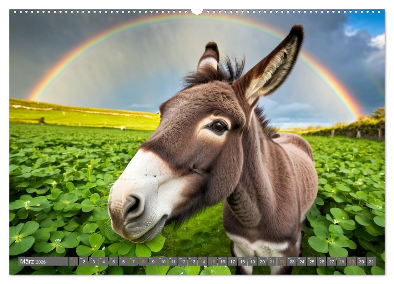 Eselträume (hochwertiger Premium Wandkalender 2026 DIN A2 quer), Kunstdruck in Hochglanz: Wunderschöne Eselmotive (CALVENDO Tiere)
