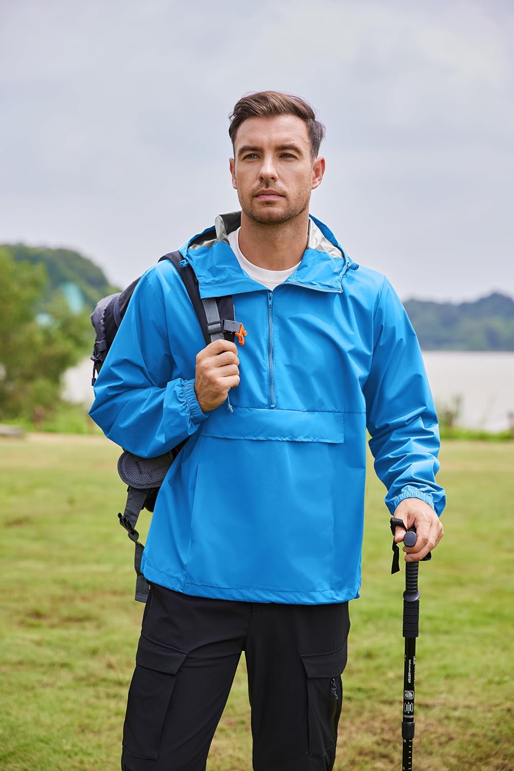 COOFANDY Men's Rain Jacket Waterproof Lightweight Packable Raincoat Pullover Windbreaker With Hood For Hiking Running - Image 3