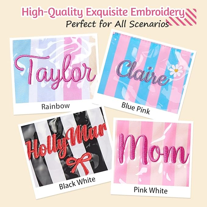 Bolso Tote de PVC a rayas personalizado para mujer miniatura 7