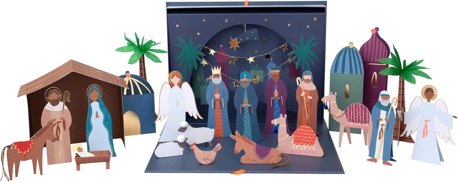 Meri Meri Nativity Paper Craft Advent Calendar (Pack of 1), Ages 3+, Pack Dimensions 9.5″ x 12.75″ x 1.75″, Christmas Story Advent Calendar, Christmas Countdown Calendar Meri Meri Nativity Paper Craft Advent Calendar (Pack of 1), Ages 3+, Pack Dimensions 9.5″ x 12.75″ x 1.75″, Christmas Story Advent Calendar, Christmas Countdown Calendar