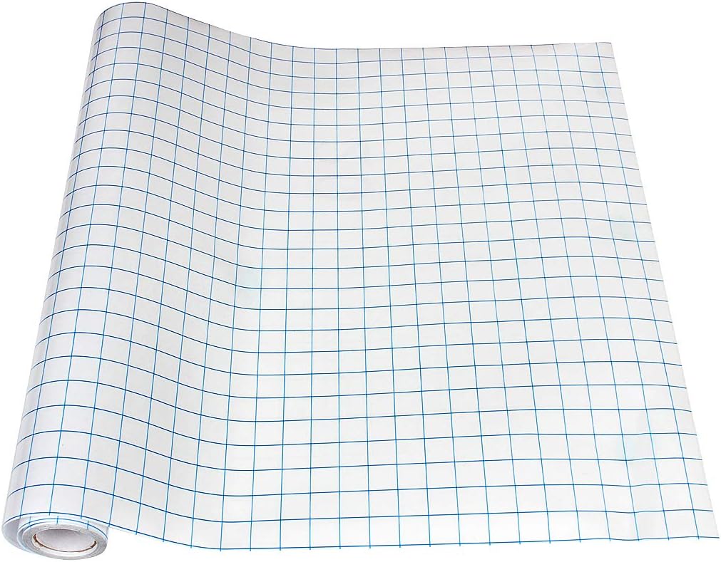 Transfer Tape for Vinyl with Blue Alignment Grid Vinyl Transfer Tape for Cups Silhouette Cameo Self Adhesive Vinyl for Decals Signs Walls Windows-12 Inch x 9.84 Feet(30cm x 300cm)