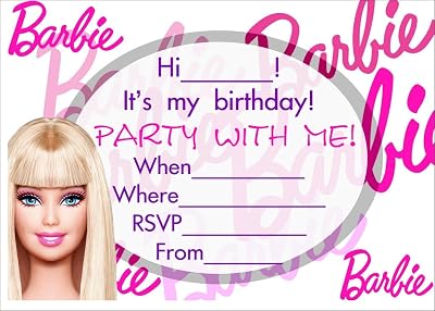 Birthday Metallic card Invitations with Envelopes - Kids Birthday Party Invitations for Girls (25 Count) BPC-001