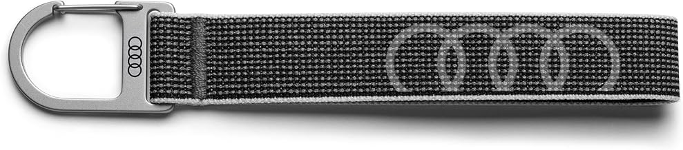 Audi 3182400300 – Key Ring with Carabiner, Grey, Grey, 15 cm, European, grey, European