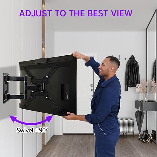 Miniatura 5 de Soporte de pared para TV de 26 a 55 pulgadas, soporte de TV con brazo articulado, giratorio, soporte de metal para TV con VESA máximo de 15.748 x