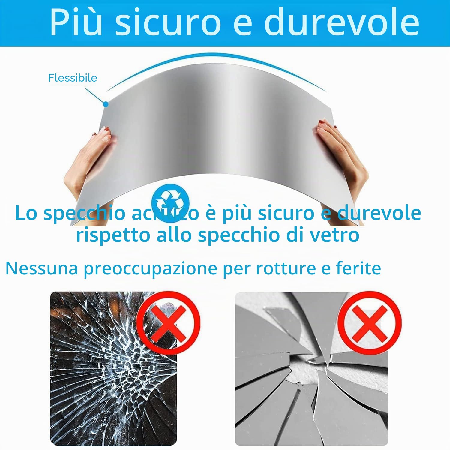 TSKDKIT 4 Pezzi Specchio Adesivo da Parete 29 X 21cm Non in Vetro per Armadio, Muro - Acrilico Adesivo per Decorazioni Murali Casa