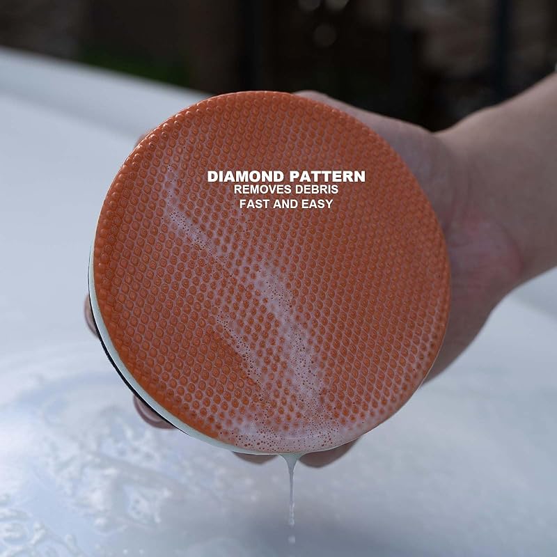 2 Pcs Hand Clay Bar Pad for Car Detailing, Synthetic Decontamination Clay Pad for Cleaning, Removing Paint Contaminant, and Creating a Smooth Surface, Sponge Absorbs Water and Soap