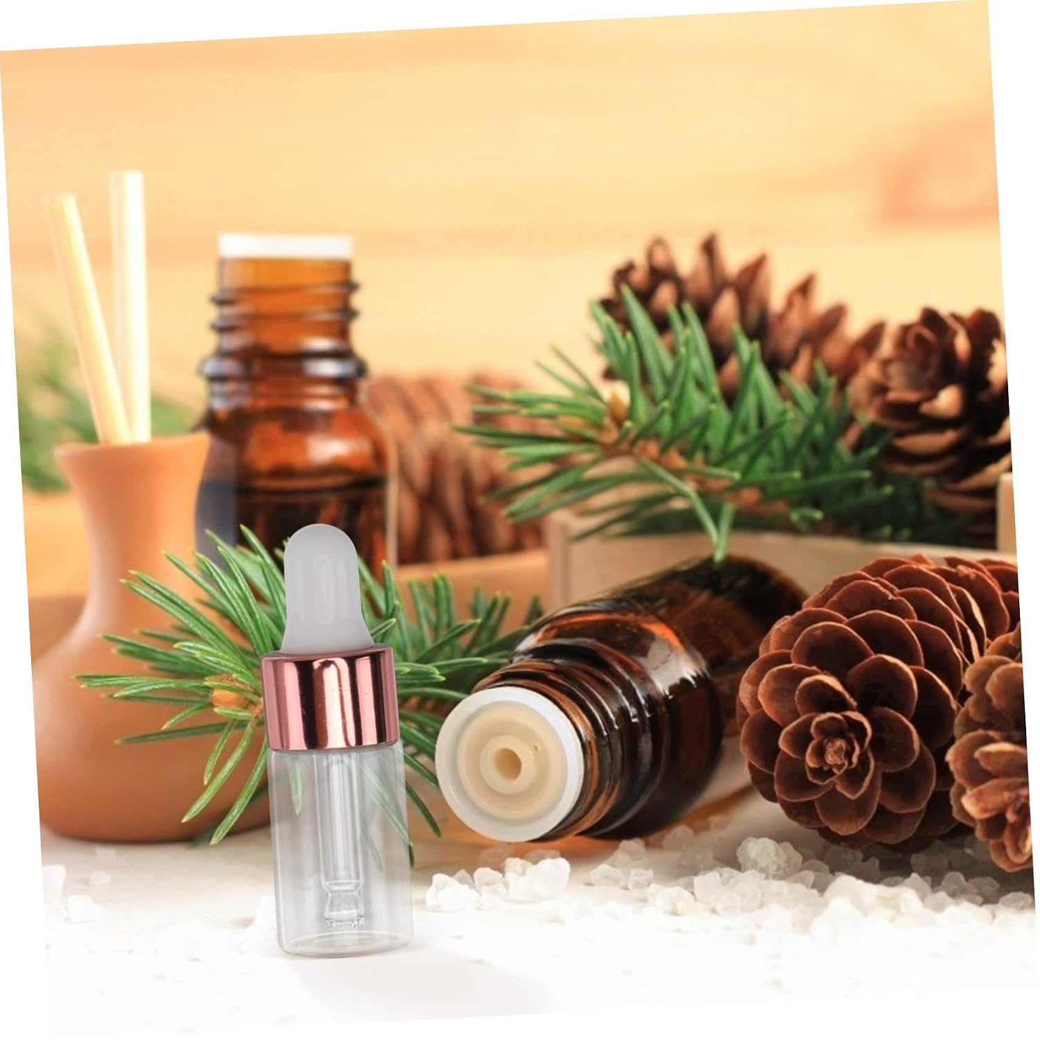 30Pcs Clear Glass Essential Oil Dropper Bottles Refillable Empty Dispensers for DIY Blends Colognes and Perfumes Stylish Tops