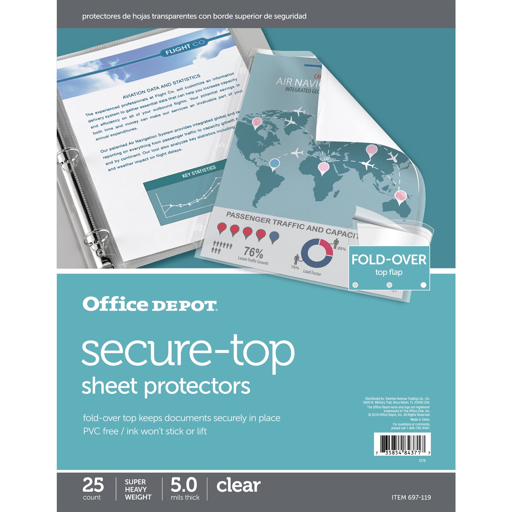 Office Depot(r) Brand Secure Top Sheet Protectors