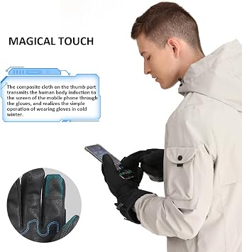 Winter Gloves for Men and Women Waterproof Warm Glove for Cold Weather, Thermal Gloves with Touch Screen Finger for Workout, Running, Cycling