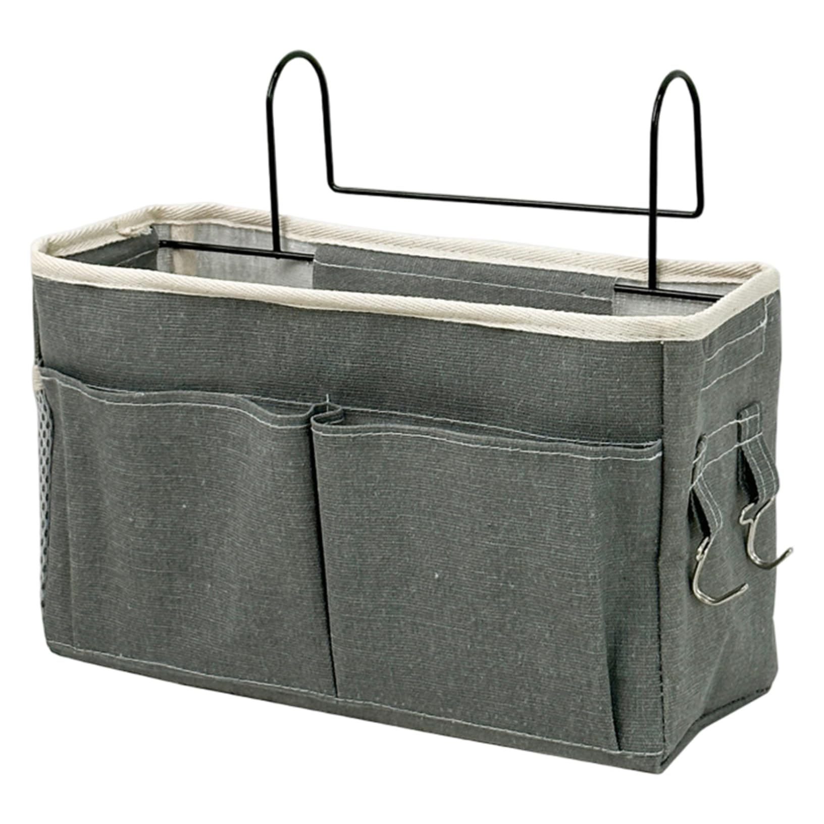 Cakeeyum Bedside Organiser Bedside Caddy, Multifunctional Hanging Storage Bags With Pockets & Hooks, Cotton & Linen Bed Storage Pocket For Headboards/Bunk Bed