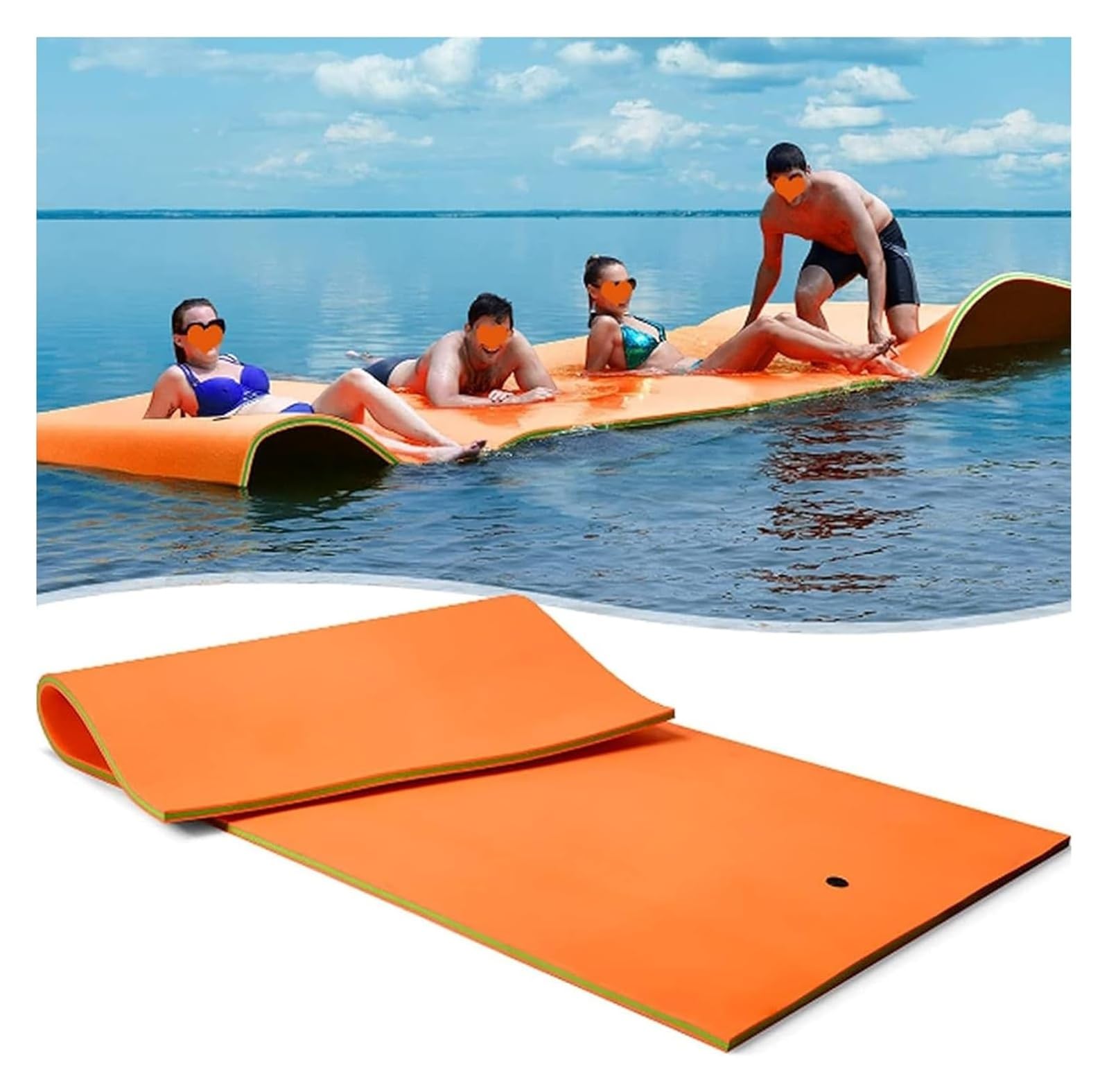 Alfombrilla de agua flotante para piscina de lago, almohadilla de espuma extragrande para actividades acuáticas al aire libre, 550 x 183 cm