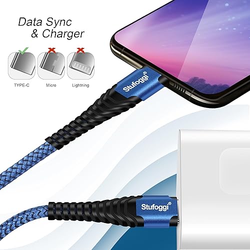 Miniatura 3 de Cable USB C a USB C, paquete de 2 unidades, 60 W, 6 pies, cable de carga USB tipo C para iPhone 15ProPlusPro Max, Samsung S23S22S21 Ultra, cable