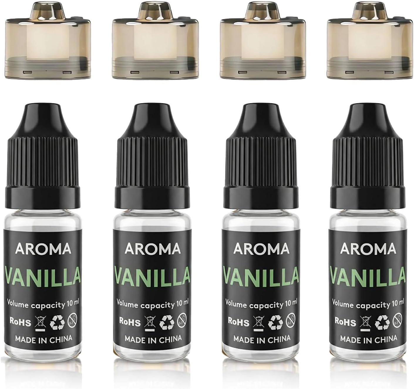 Tenro Aroma Oil Refill Pack, Vanilla Flavor, 4 x 10ml Bottles