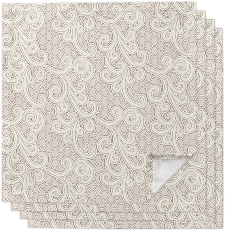 Lace Arabesque Art Table Napkin Cloth Set Wedding Party Handkerchief Restaurant Supplies Christmas Napkins(8pcs)