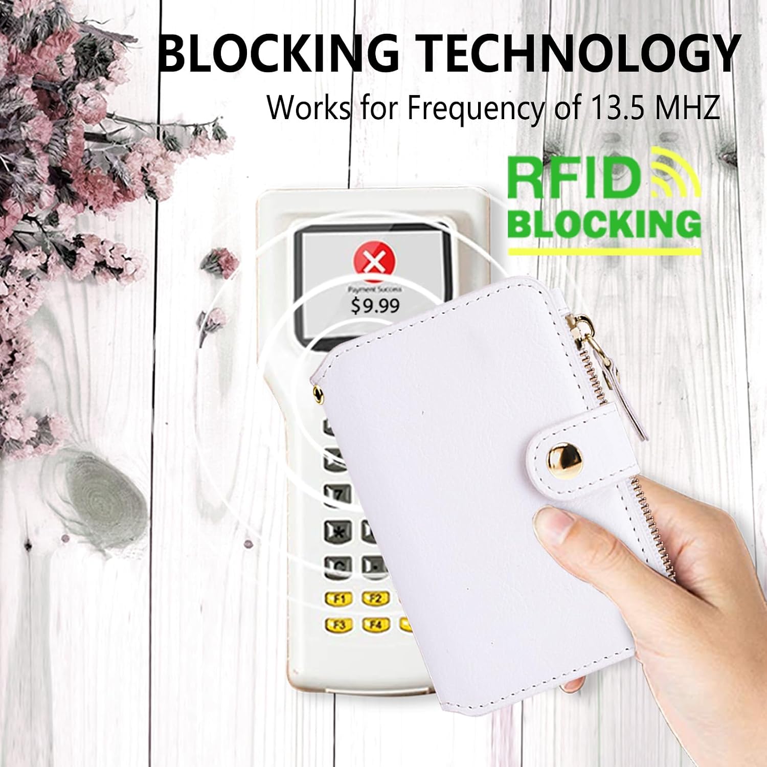 M-Plateau RFID Blocking Keychain Wallet With Leather Wrist Strap image 2