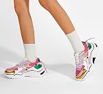 LUCKY STEP Femmes Plateforme Colorful Mode Sneakers Retro Colorblock Stylier mignon Chunky Chaussures de marche papa