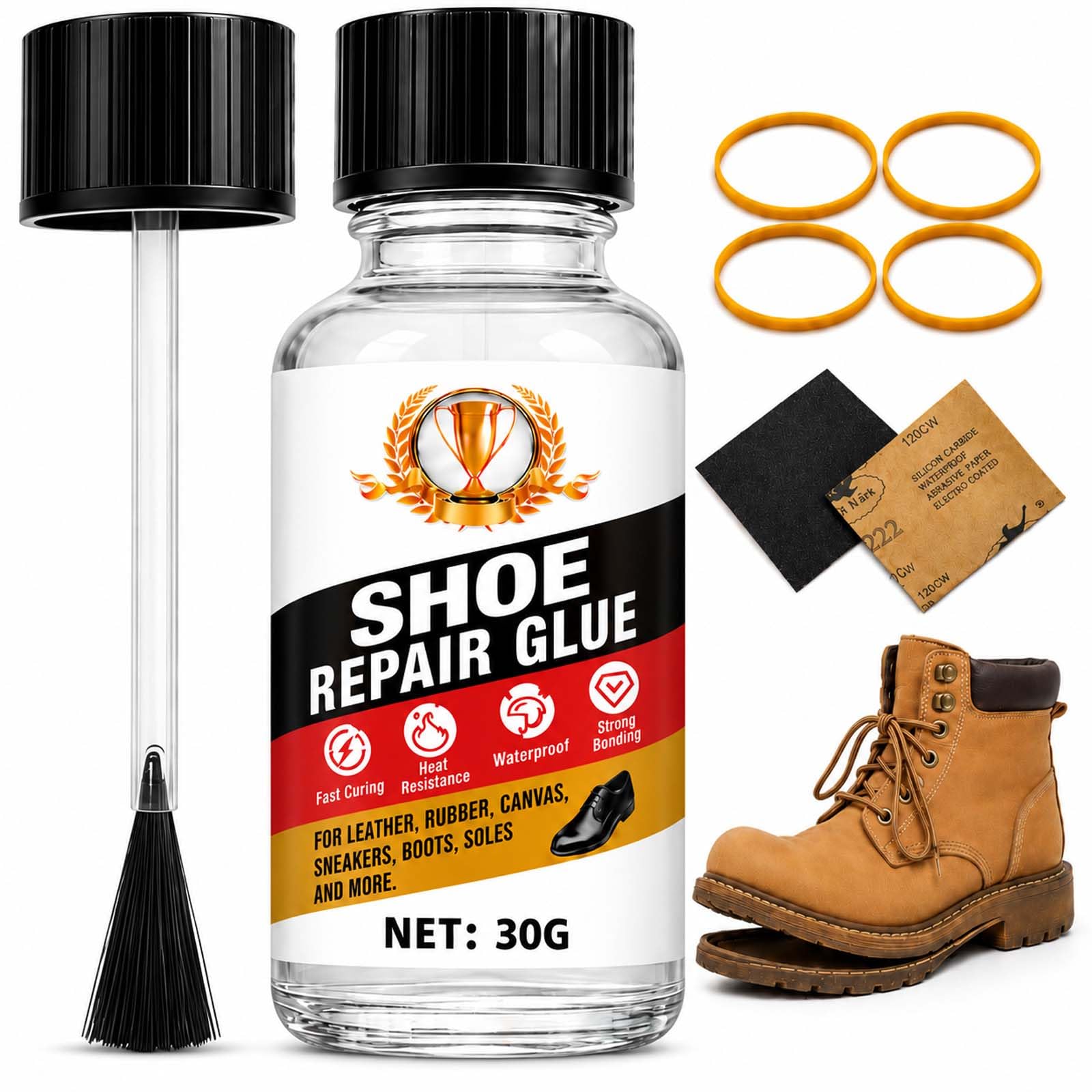 Shoe Glue Sole Repair 30g, Waterproof Glue for Shoes, Leather & Boot
