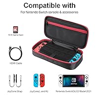 Vista 2 de ZYHKJYL Carrying Case for Nintendo SwitchSwitch OLED, Tough 1680d Ballistic Weave, Carrying Case Pouch for Nintendo Console,with 10