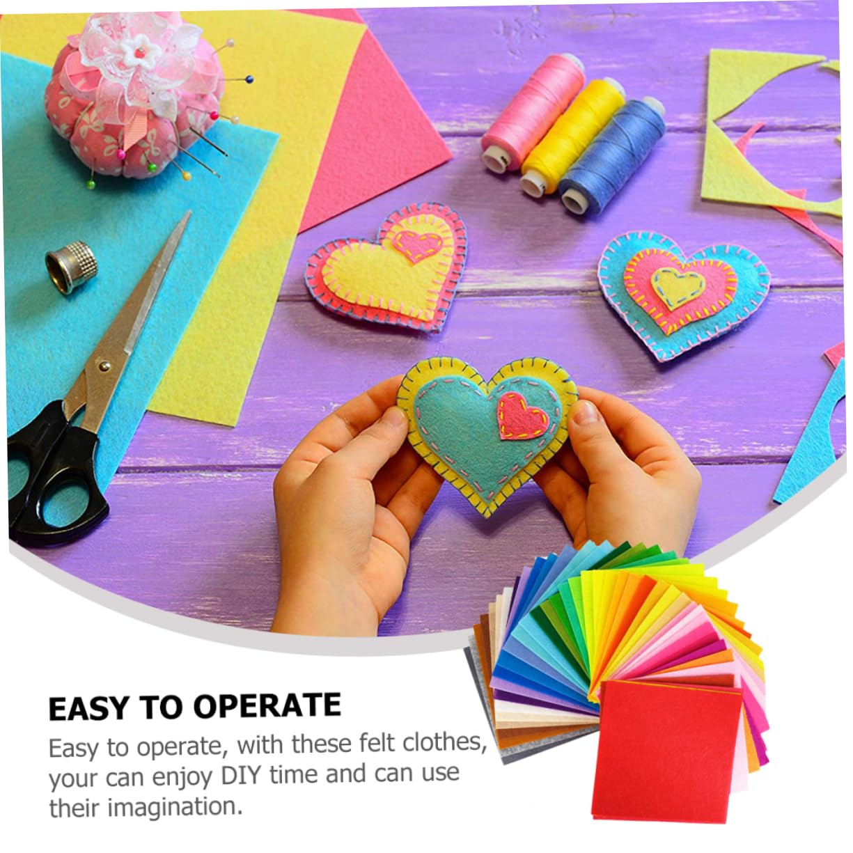Tofficu 2 Sätze Filzstoff Selber Machen Felt Board DIY Filzstoff Handgemachte Bastelmaterialien Bastel-Patchwork Polsterstoff Stickerei-Stoff Filzmaterial DIY -versorgung 40 Stück * 2