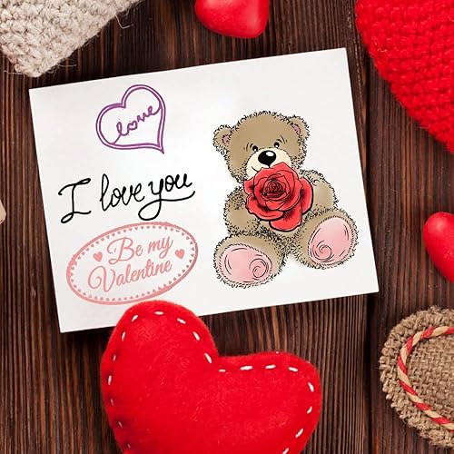 Miniatura 10 de Sellos transparentes de manos de San Valentín para hacer tarjetas, palabras de amor decorativas con sentimiento, sellos de silicona transparente