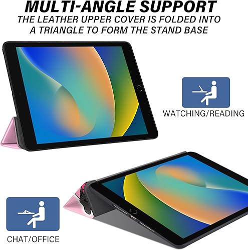 Miniatura 5 de Funda compatible con iPad de 10.2 pulgadas, funda de 987 generación (202120202019) con funda trasera de PVC duro, cubierta de apagado y encendido