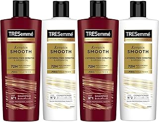 Keratin Smooth and Straight Shampoo with Argan Oil, 400ml (Pack of 2) + TRESEMMÉ Keratin Smooth and Straight Conditioner, 400ml (Pack of 2)
