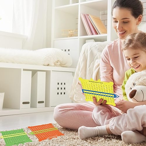 Miniatura 5 de Outus 12 tablas de multiplicación deslizables para educación con ventana de visualización para aula, suministros para profesores, estudiantes de