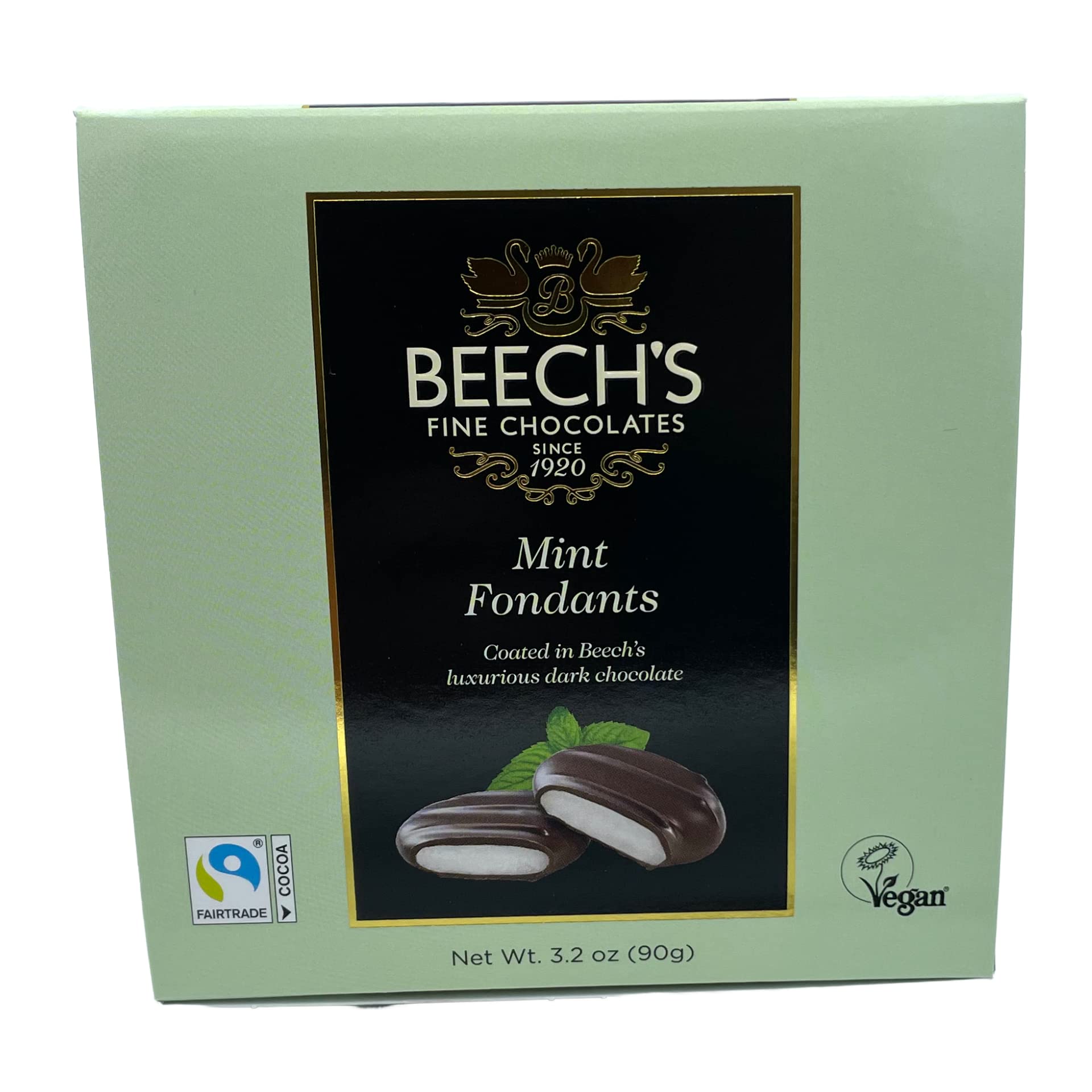 Beechs Fine Dark Chocolate Mint Creams | Dark Chocolate Covered Fruit Fondants | Naturally Flavored Fondant Mint Chocolate |Vegan Friendly, Natural Flavours, Gluten Free | 3 Pack 90g Each