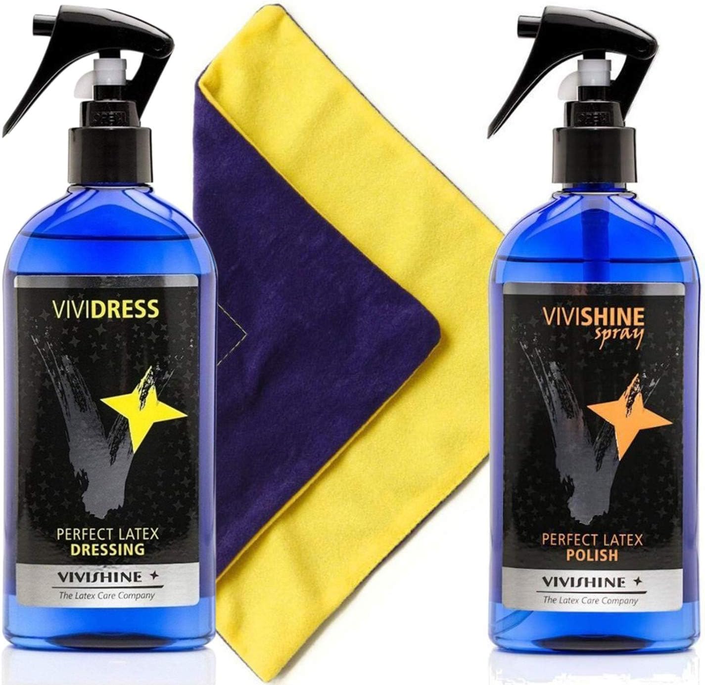 Vivishine Spray - Vividress w/Spray - Viviwipe Combo - for Latex Clothing