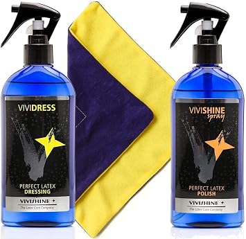 Vivishine Spray - Vividress w/Spray - Viviwipe Combo - for Latex Clothing