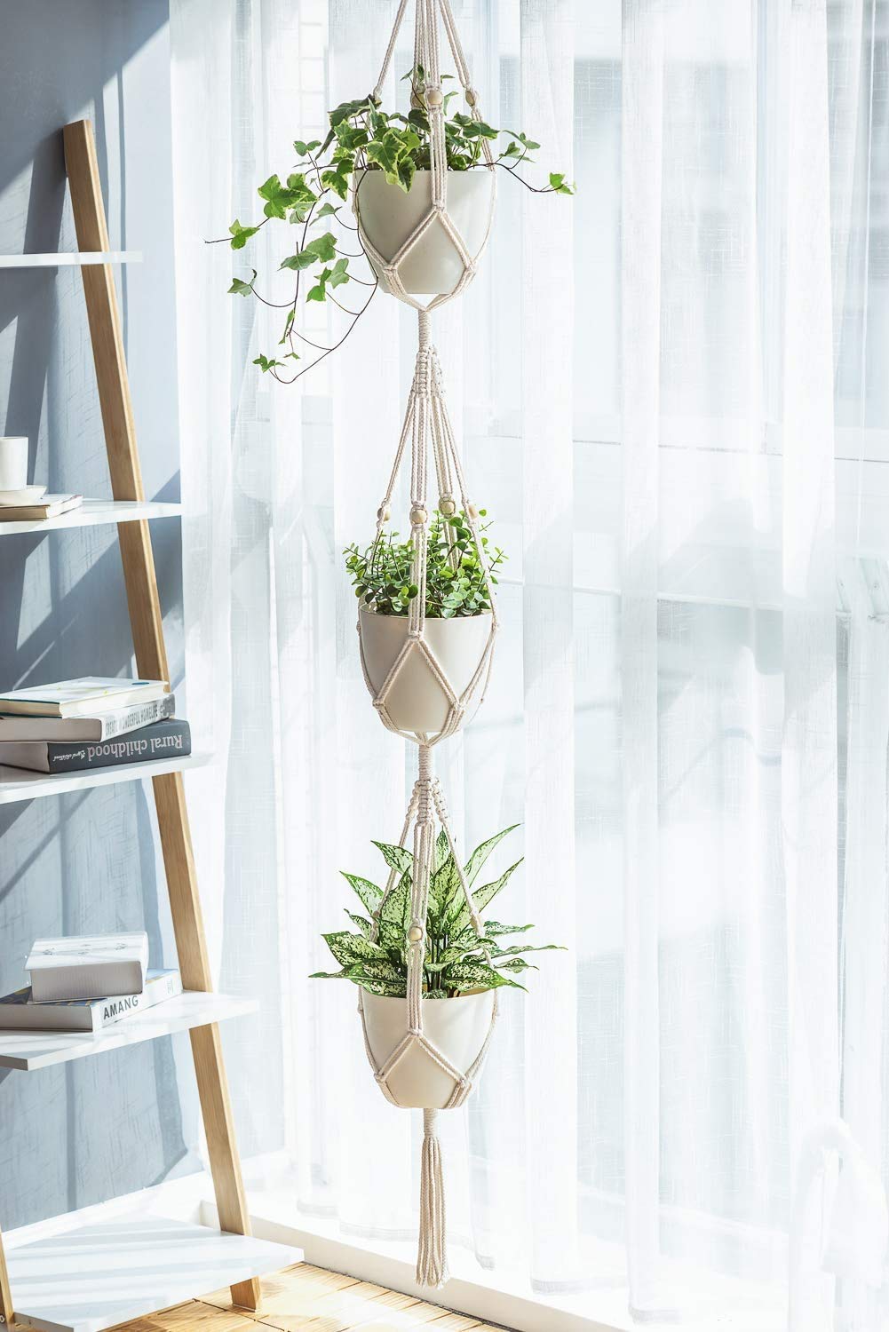 Handicrafts Trader Macrame Cotton Plant Hanger | Ceiling Hook Hanger, Rope Flower Pot Holder for Indoor Outdoor Balcony Garden | Home Decor Flower Planter Hanging Rope [Pack of 1] 81 Inch (B09H7GP5KM) Amazon Price History, Amazon Price Tracker