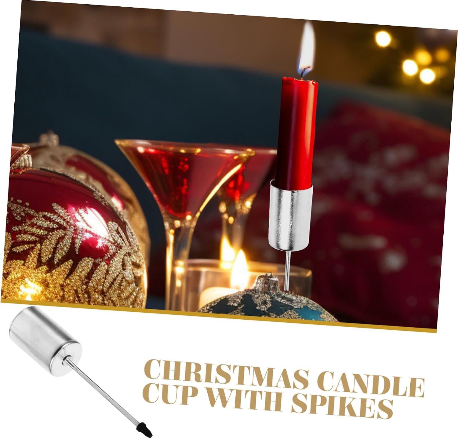 5pcs Festival Candle Holder Candle Cup Spike Insert for Christmas Decor Taper Holders for Festive Ambiance and Table Centerpiece
