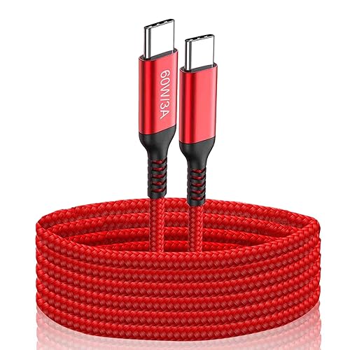 Cable USB C a USB C de 10 pies de largo, cable de carga rápida tipo C de 60 W para Sam sung Galaxy S22 S21 S20, Note 20 Ultra, MacBook Pro, iPad Air