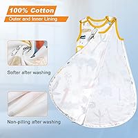 Vista 3 de MooMoo Baby Saco de dormir de algodón para bebé, con cierre de cremallera y cierre de cremallera, para bebés de 6 a 36 meses, Jirafa