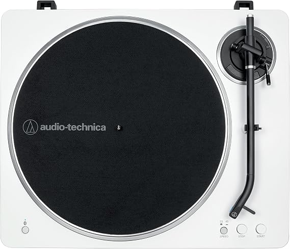 Audio-Technica AT-LP70XBT Fully Automatic Wireless Belt-Drive Turntable (White/Silver)