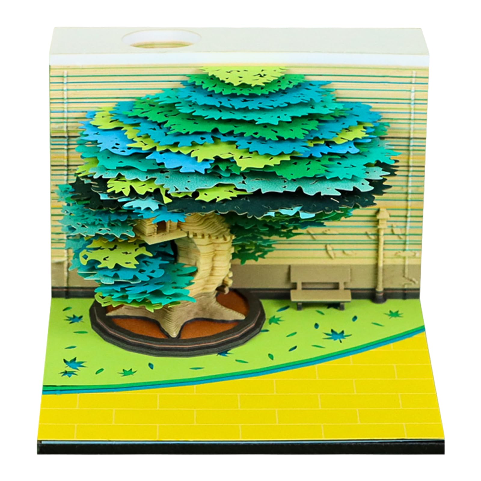 Time Piece Calendar 2026, Desk Calendar Memo Pad with Led Lights,3D Tear Away Notepad Calendars,DIY Paper Carving Art Memo Pad Paper Carving Art for Home Office Desktop Decoration Gift-05