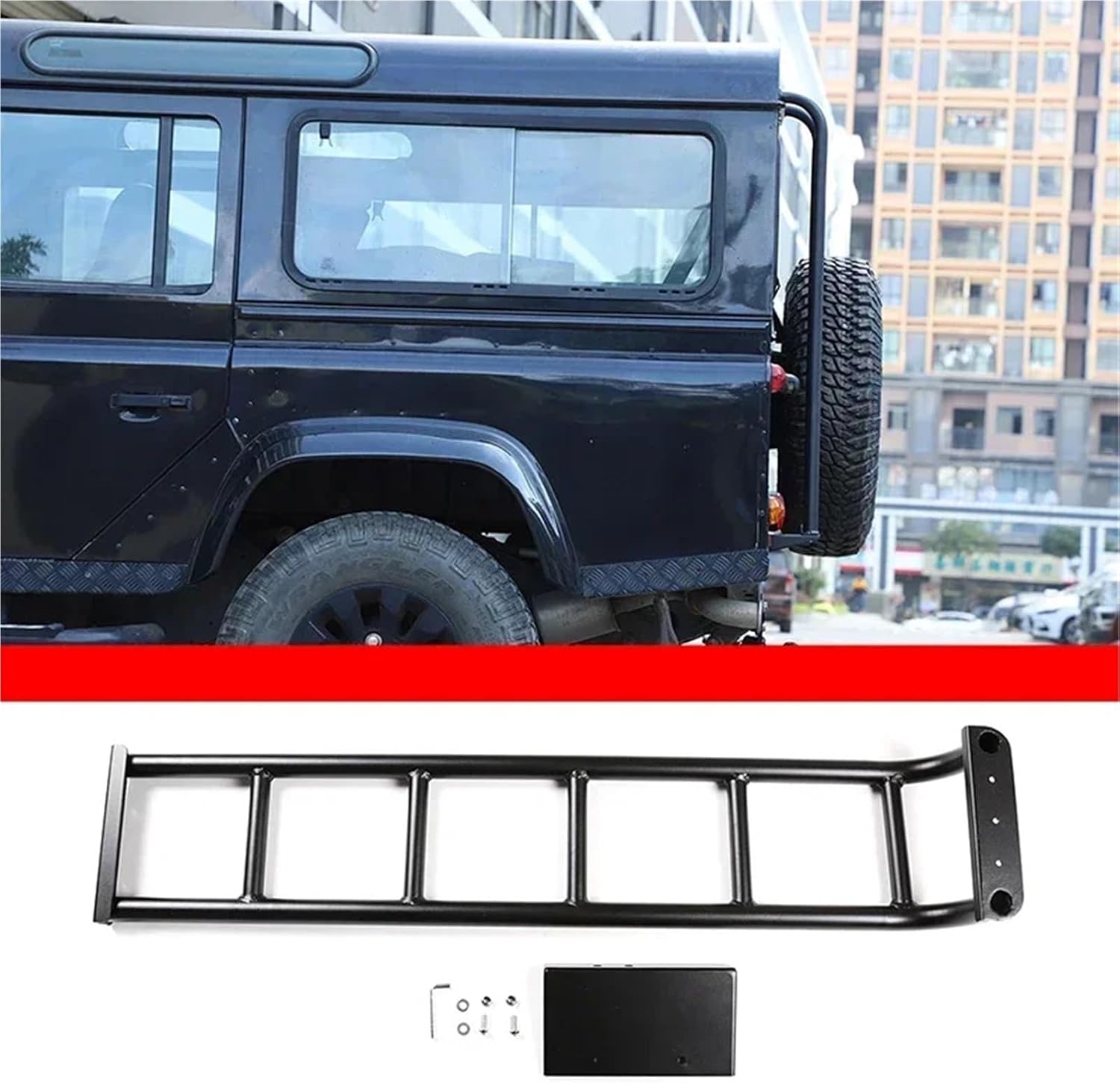 Compatible with Land/Rover Defender 90 110 2004-2019 Car Rear Tailgate Ladder Roof Climbing Ladder(Style 1)