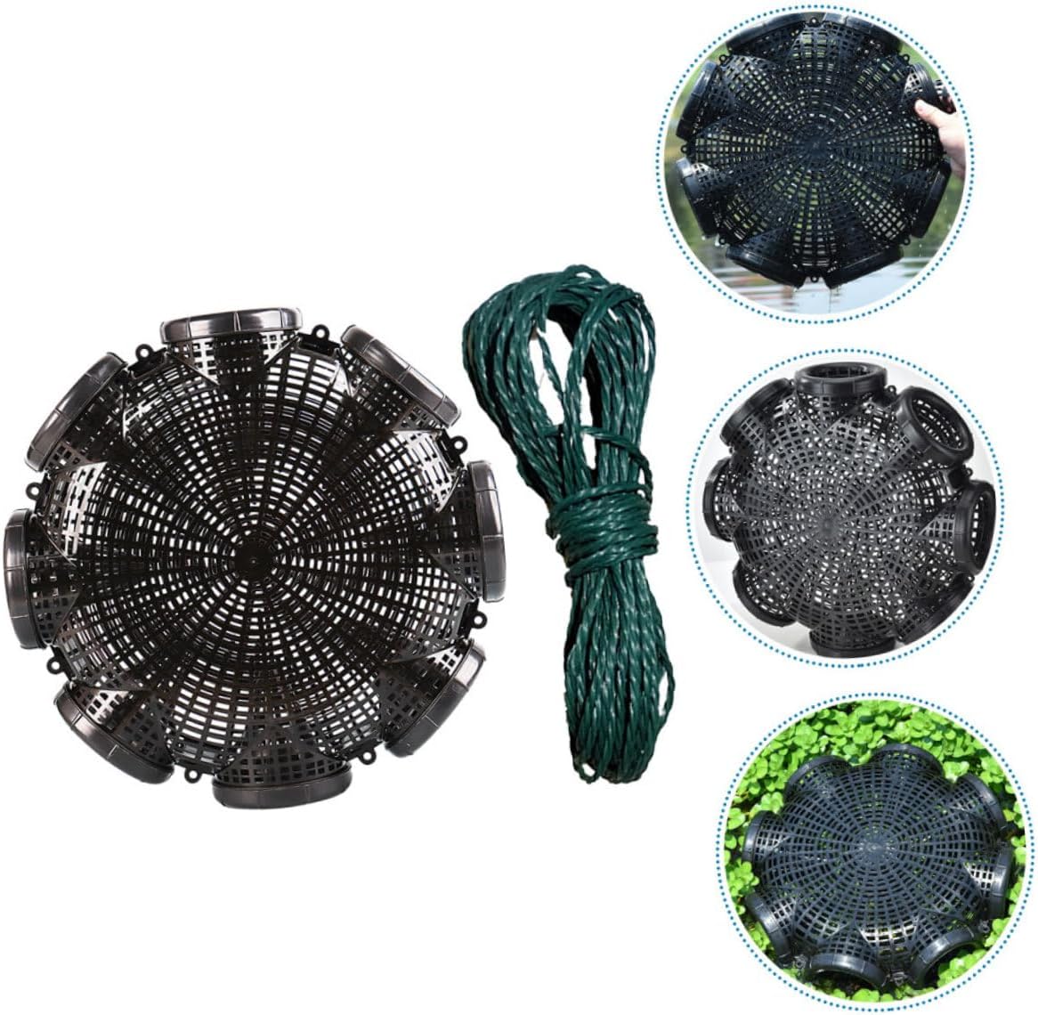 8holes Fishing Bait Cage with Multi-Holes for Crayfish and EEL Catching Portable Fishing Gear for Outdoor Adventures Hollow Design Prevents Bait Loss with Rope