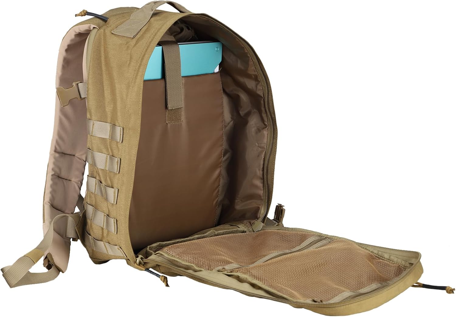 MGFLASHFORCE Molle Military Tactical Backpack for Men, 30L Daypack Army Rucksack Pack, Bug Out Bag, 15.6" Laptop Compartment (Coyote Brown) - Image 5