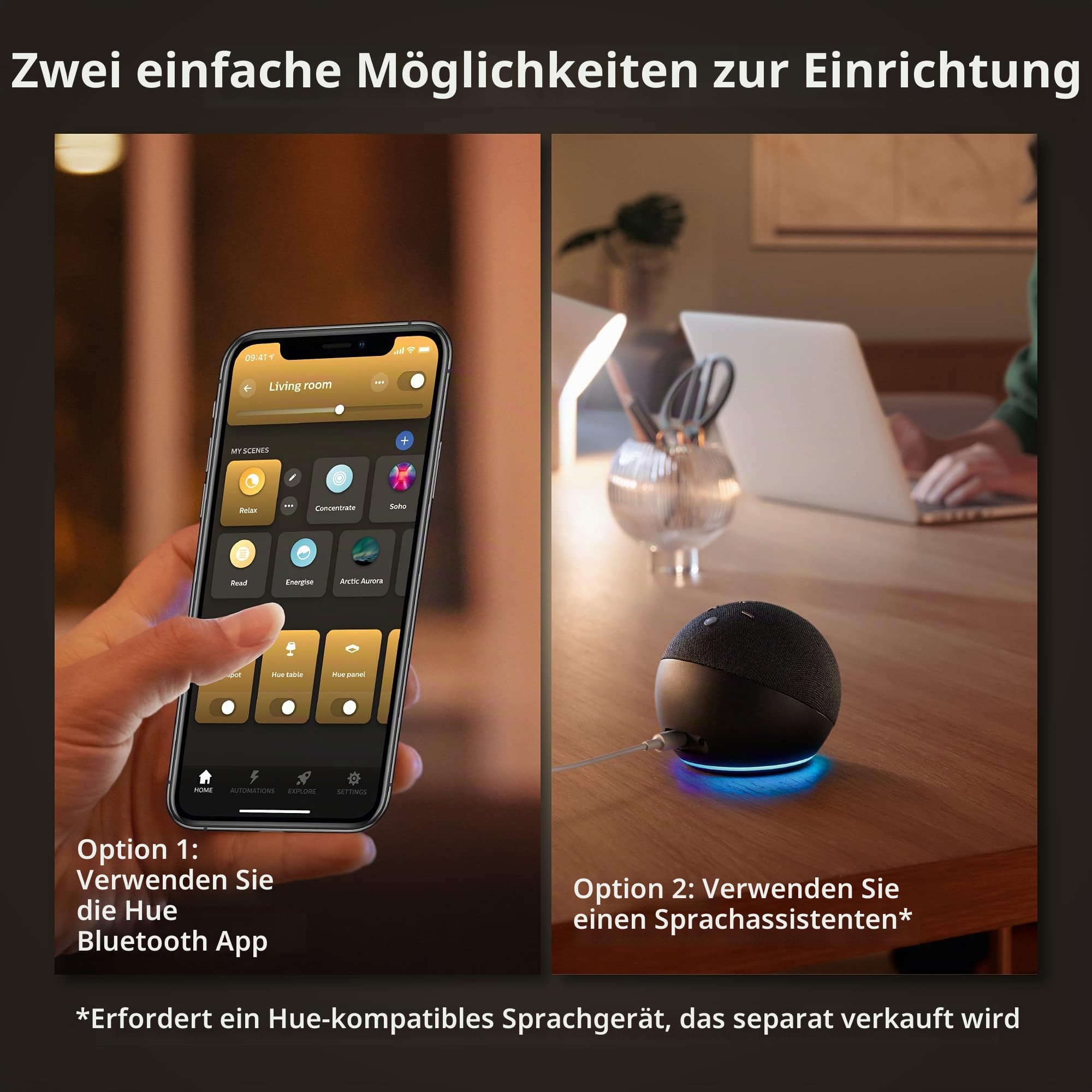 Philips Hue White E27 LED Lampe, weiß, 1600lm, dimmbares warmweißes Licht, steuerbar via App, kompatibel mit Amazon Alexa (Echo, Echo Dot), 2er Pack