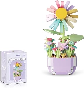 💎 83% MEGA DEAL! Blocs de Construction,Bricolage Fleur Herbe Bloc Jouet Jeux de Construction Décoration pour Adultes et Enfants à Partir de 6 Ans (360PCS,Size：40X44X69MM)