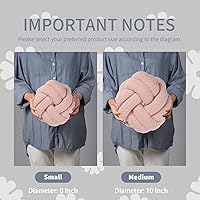 Vista 6 de Uvvyui Bola de almohada con nudo, suaves almohadas redondas anudadas para decoración del hogar, almohadas transformacionales hechas a mano