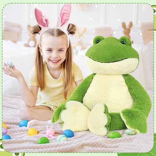 Miniatura 7 de MorisMos Peluche de rana de peluche para niños y niñas, rana verde de felpa grande de 36 pulgadas con patas y brazos largos, animales de peluche
