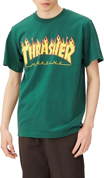 THRASHER   Mens Short Sleeve Printed T-Shirt Brand Logo TH91130 / FLAME Classic Mens