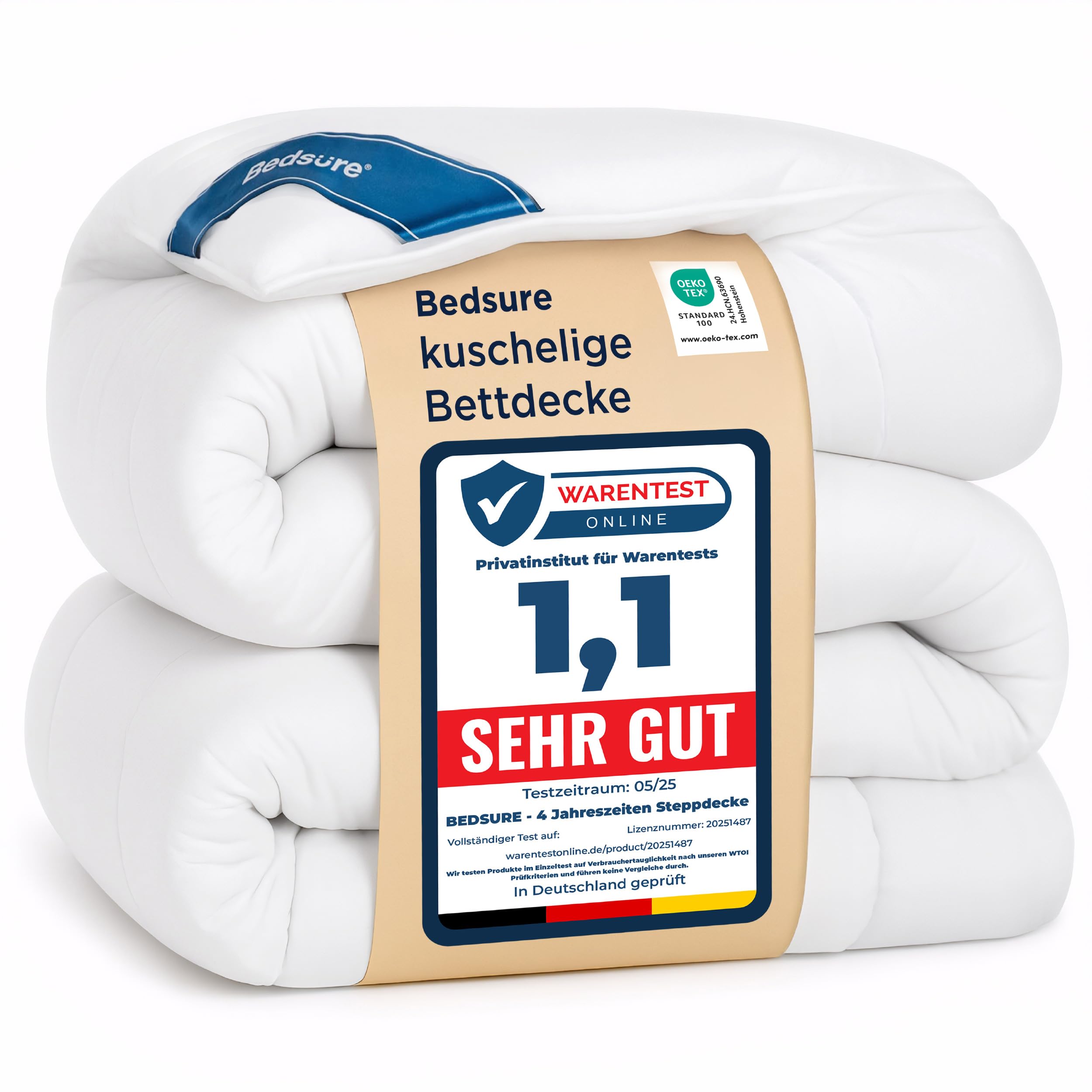 BEDSURE Bettdecke 140x200 Ganzjahresdecke Steppdecke - Oeko-TEX Duvet