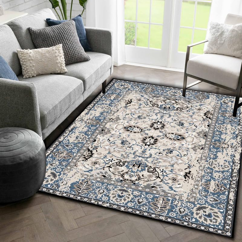 Chennile Printed Anti Skid Machine Washable Carpet and Rugs for Kids Room, Living Room, Bedroom, Dining Area., Size 5 x 7 feet (Color- Multi 8)-image-23