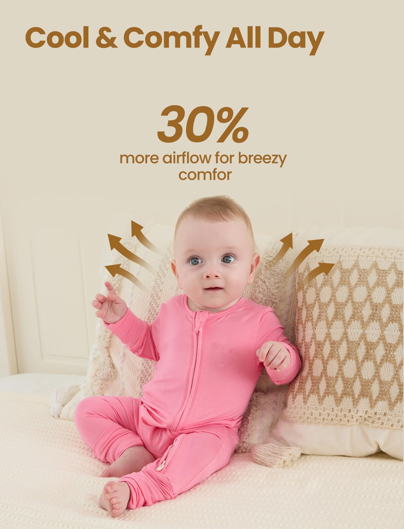 PATPAT Strampler 3er Pack für Unisex Baby Jungen Mädchen Babyschlafanzug mit Reissverschluss, Bambusviskose Schlafanzug Set mit Fuß Warme Winterkleidung 0-24 Monate