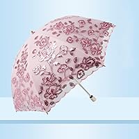 Vista 50 de Honeystore Sombrilla bordada con flor 3D plegable UV con encaje clásico
